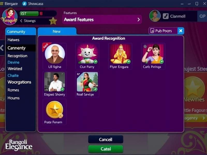 Rangoli Elegance Showcase Game Interface